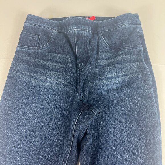 Spanx Jeans Women's 28x26* Jean-ish Ankle Pull On Leggings Dark Blue Pants Tag M - Picture 2 of 16